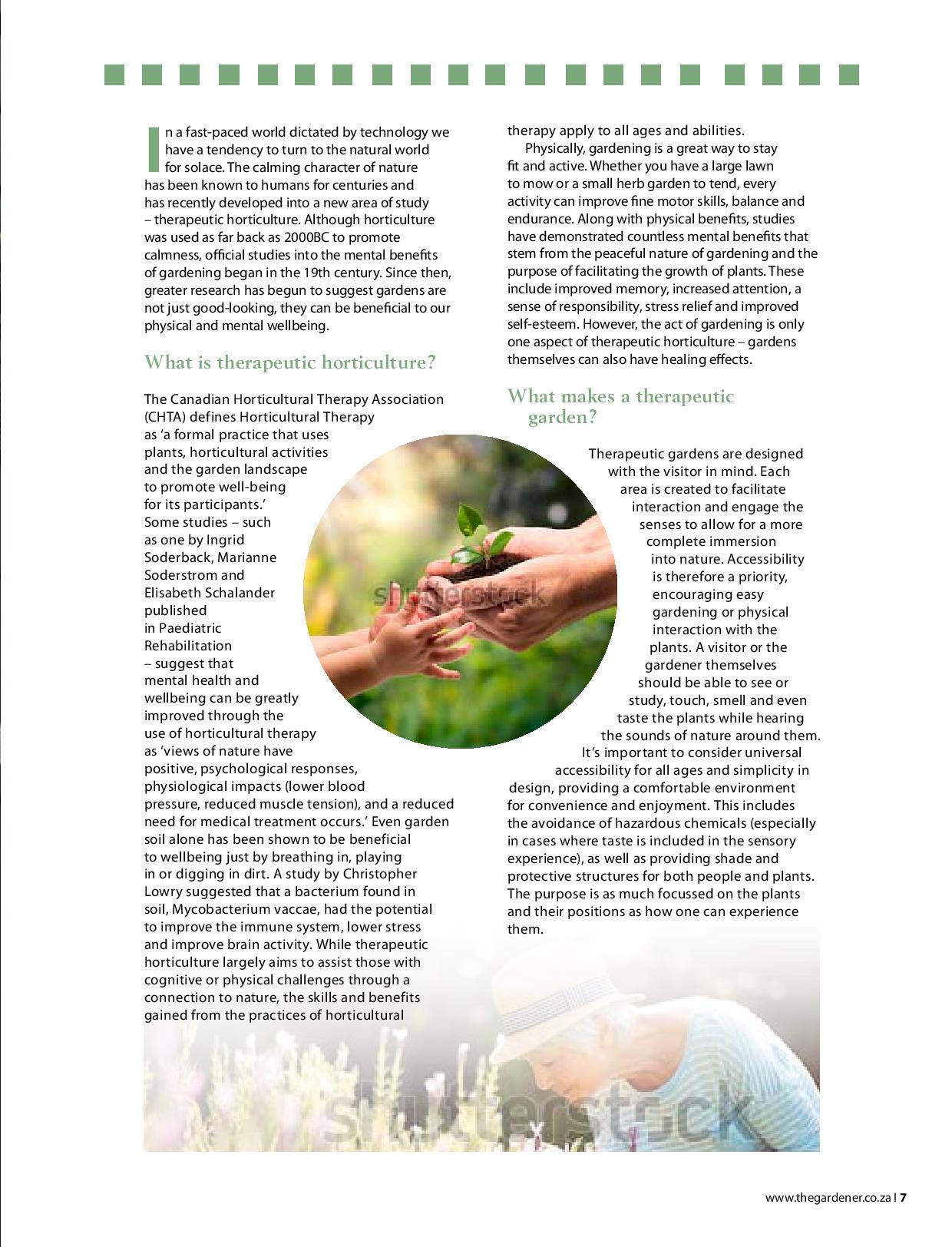 Therapeutic Horticulture Gardening For Good Health Madison Moulton Therapeutic Horticulture Gardening For Good Health Madison Moulton